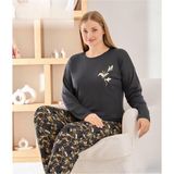 Pijamoni Kadın Sofya Büyük Beden Bisiklet Yaka Uzun Kol İnce Pijama Takımı 8720/9- 1 Adet