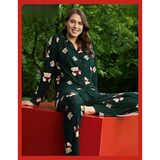Pijamoni Kadın Süet Önden Düğmeli Likralı Pijama Takımı 9 - 1 Adet Yeşil-XL