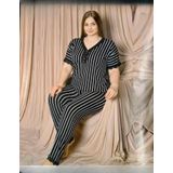 Pijamoni Kadın Viskon Büyük Beden Kısa Kol V Yaka İnce Pijama Takımı 7530/1 - 1 Adet Siyah-4XL