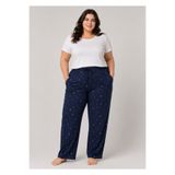 Pijamoni Ring Viskon Battal Beden Lastikli Bel Pijama Altı