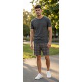 PİJART Erkek Şort Antrasit Ekose Pamuklu Pijama Takımı