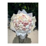 Pika 30'lu Şakayık İsteme Buketi - Pembe Şakayık İsteme Çiçeği - Soft İsteme Buketi