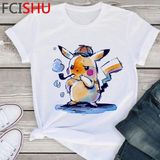 Pikaçu Pokemon anime T-SHIRT MODEL469 - Beyaz