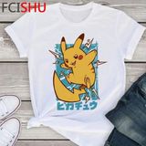 Pikaçu Pokemon anime T-SHIRT MODEL472 - Beyaz - XL