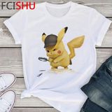 Pikaçu Pokemon anime T-SHIRT MODEL476 - Beyaz