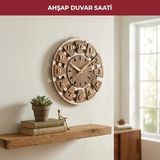 PIKAS Ahşap Duvar Saati 32 cm, Sessiz Mekanizma Dekoratif Modern Salon Mutfak Ofis Duvar Saati