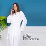 Pike Bornoz , Sabahlık Bornoz, Sauna ve Spa Bornoz ,otel Bornoz - 2XL - Beyaz