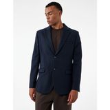 Pike Kumaş Uzun Kollu Kapaklı Cep Detaylı Düğmeli Slim Fit Mono Yaka Blazer Ceket - 48 - Gri