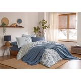 Pikeli Nevresim Takımı Fresque Indigo Çift Kişilik - 220 x 240 cm - İndigo