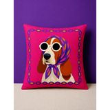 Pikko Home Madame Pati Dijital Baskılı Polyester Kırlent Kılıfı(Kr) - 43 x 43 cm - Pembe