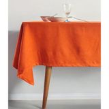 Pikko Home Turuncu Kadife Dokulu Dertsiz Masa Örtüsü - 140 x 240 cm
