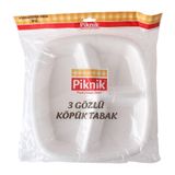 Piknik 3 Gözlü 5'li Köpük Tabak