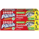 Piknik Ambalaj Buzdolabı Poşeti Büyük 4 Al 3 Öde 15 Li