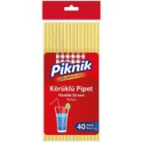 Piknik Kullan-At Jelatinli Körüklü Pipet 40Lı