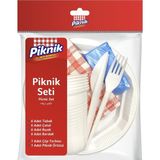 Piknik Kullan At Seti Ekonomik 6'lı Beyaz 1525 - 1/100 Toz Ceviz