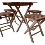 Piknik Masa 19451 Tk Model Kayın Ahşap Torna Nature Vernik Boya Kutu Sevk El Yapı