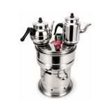 piknik sepeti BÜYÜK SEMAVER 12 LİTRE ODUNLU + 2 BÜYÜK DEMLİK HEDİYELİ KALIN 0.60 SAC KALINLIK KROM PAZLANMAZ ÇELİK