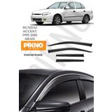 pikno Hyundai Accent 1995-2000 Arası Yumurta Kasa Kromlu Cam Rüzgarlığı 4'lü Set A+ Plus