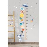 Piksel Grafik Gezegenler Boy Ölçer Çocuk Odası Duvar Sticker PK475