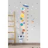 Piksel Grafik Gezegenler Boy Ölçer Çocuk Odası Duvar Sticker