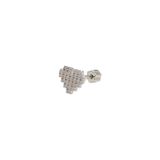 PİKSEL KALP GÜMÜŞ TRAGUS PIERCING - RODYUM BEYAZ