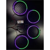 Piksel Neon Ledli 16cm Midrange Hoparlör Kapağı 4adet Kapak+Modül Soketli Tak Çıkart Kolay Montaj