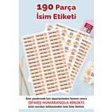 Piksel Sticker Bohem Gökkuşağı Temalı Okul Etiketi Kalem Defter Etiketi Özel İsim Yazılabilen Etiket 190 Adet