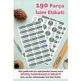 Piksel Sticker Gökkuşağı Temalı Okul Etiketi Kalem Defter Etiketi Özel İsim Yazılabilen Etiket 190 Adet
