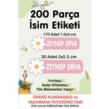 Piksel Sticker Okul Etiketi Kalem Defter Etiketi Özel Isim Yazılabilen Etiket 200 Adet - Papatya