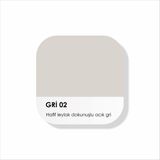 Piktura Su Bazlı, Silikon Katkılı, Silinebilir, Iç Cephe Duvar Boyası Kullanıma Hazır - 500ml - Gri 02