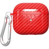 Pilanix Apple Airpods 4 Için Karbon Desenli Lux Askılı Silikon Kılıf Airbag-05 - Kırmızı