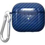 Pilanix Apple Airpods 4 Için Karbon Desenli Lux Askılı Silikon Kılıf Airbag-05 - Lacivert