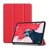 Pilanix Apple İpad Pro 11 2021 Kılıf Arkası Şeffaf Standlı Kapaklı Smart Case Kırmızı