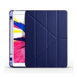 Pilanix Apple İpad Pro 11 2021 Kılıf Arkası Silikon Kamelikli Standlı Kapaklı Trifolding Kılıf Lacivert