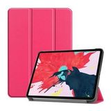 Pilanix Apple İpad Pro 12.9 2021 Kılıf Arkası Şeffaf Standlı Kapaklı Smart Case Pembe