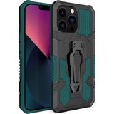 Pilanix Apple Iphone 14 Pro Max Kılıf Ultra Korumalı Manyetik Kemere Takmalı Standlı Klik Kapak - Yeşil