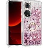 Pilanix Huawei Honor 50 Kılıf Yüzüklü Standlı Içi Sulu Hareketli Milce Kapak - Pembe