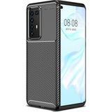 Pilanix Huawei P40 Pro Kılıf Karbon Desenli Lux Negro Silikon Siyah