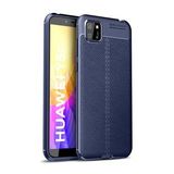 Pilanix Huawei Y5P Kılıf Deri Desenli Lux Niss Silikon Lacivert