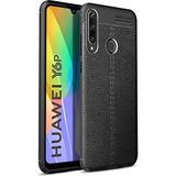 Pilanix Huawei Y6P Kılıf Deri Desenli Lux Niss Silikon Siyah