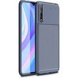 Pilanix Huawei Y8P Kılıf Karbon Desenli Lux Negro Silikon Lacivert