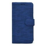 Pilanix OPPO AX7 Kılıf Kumaş Desenli Cüzdanlı Standlı Kapaklı Kılıf Mavi