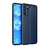 Pilanix OPPO Reno 6 Kılıf Deri Desenli Lux Niss Silikon Lacivert