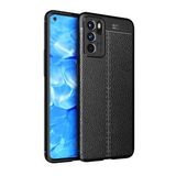 Pilanix OPPO Reno 6 Kılıf Deri Desenli Lux Niss Silikon Siyah
