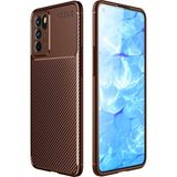 Pilanix OPPO Reno 6 Kılıf Karbon Desenli Lux Negro Silikon Kahverengi