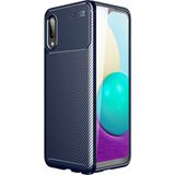 Pilanix Samsung Galaxy A02S Kılıf Karbon Desenli Lux Negro Silikon Lacivert