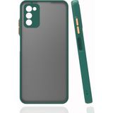 Pilanix Samsung Galaxy A03S Kılıf Renkli Kenarlı Buzlu Kamera Korumalı Hux Kapak Yeşil