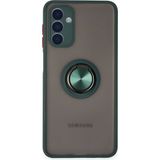 Pilanix Samsung Galaxy A04S Kılıf Kamera Korumalı Yüzüklü Manyetik Standlı Arkası Buzlu Iring Kapak - Yeşil
