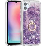 Pilanix Samsung Galaxy A05 Kılıf Yüzüklü Standlı Içi Sulu Hareketli Milce Kapak - Mor