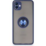 Pilanix Samsung Galaxy A05S Kılıf Kamera Korumalı Yüzüklü Manyetik Standlı Arkası Buzlu Iring Kapak - Lacivert
